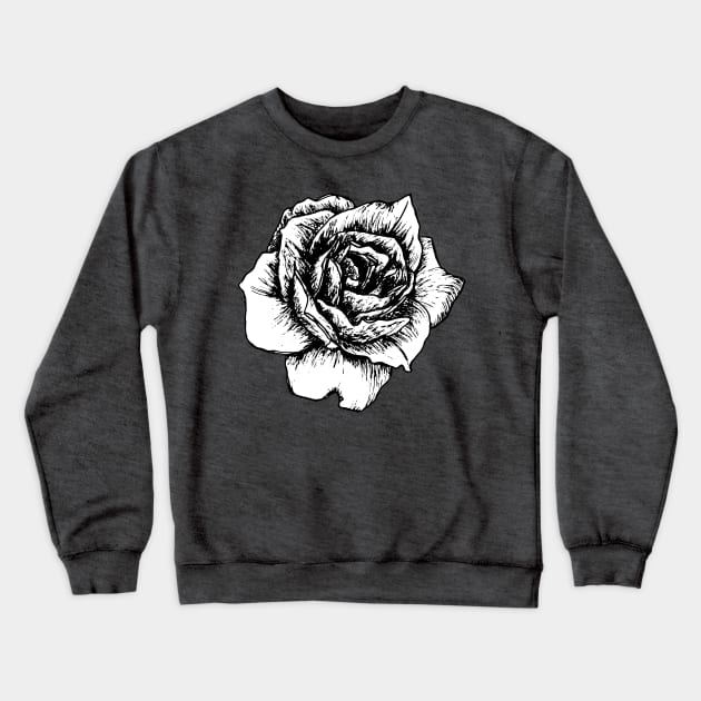 Black and white rose Crewneck Sweatshirt by LiciaMarie